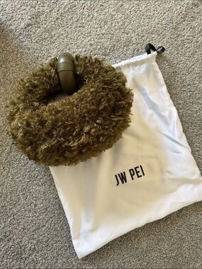 JW PEI Olive Curly Faux-Fur Bag Handle Accessory